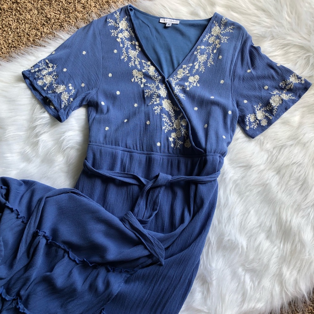 Baltic Born || Blue Embroidered Dress